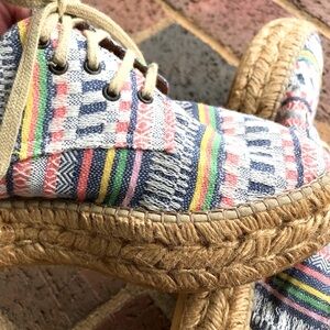 Anthropologie Anthro Gaimo Muslim Espadrilles Platform Textile Upper Size 41/ 10